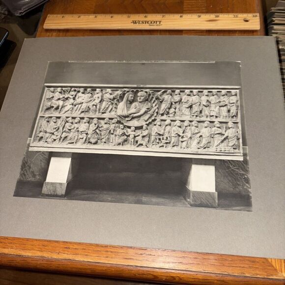 Vintage Sarcophagus Scenes Of Old New Testament Early Christian Sculpture Photo - Picture 1 of 4